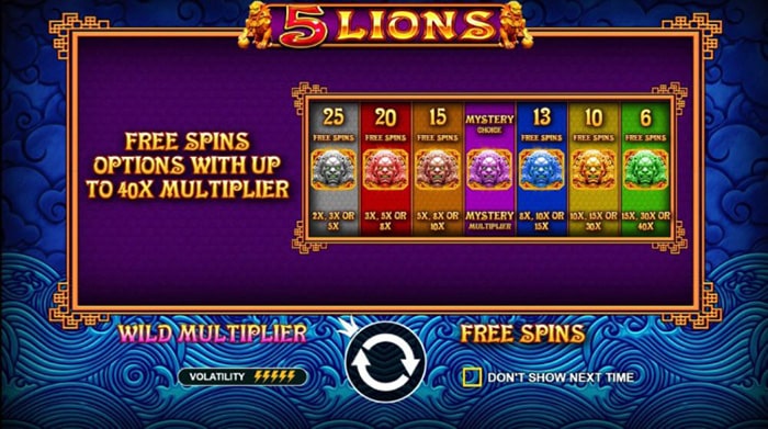 5 Lions slot